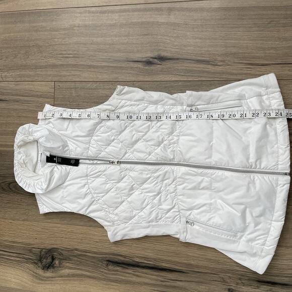 Lululemon Down For A Run Puffer Vest White Womens Size 4 Zip Up Hip Length - Picture 7 of 10